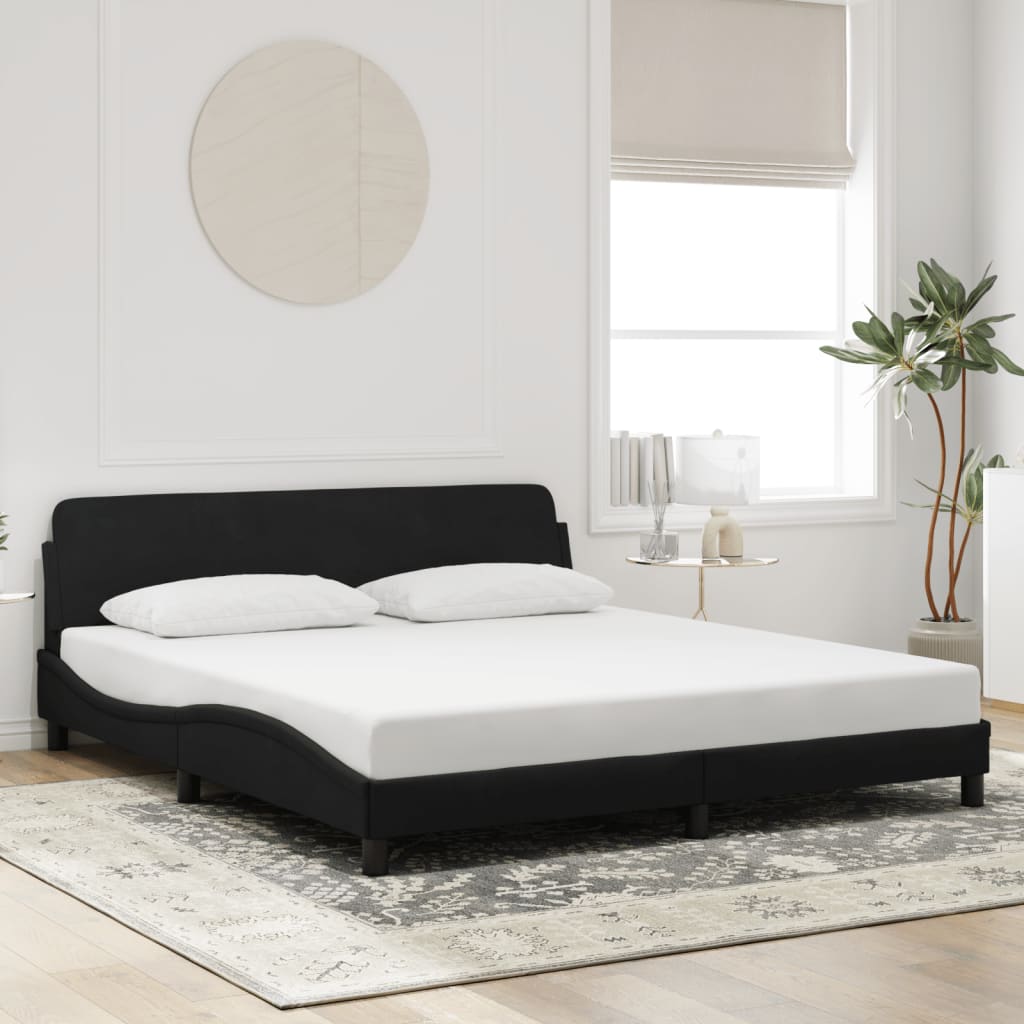 Giroletto-Struttura Letto Dover Nero 180x200 cm in Velluto