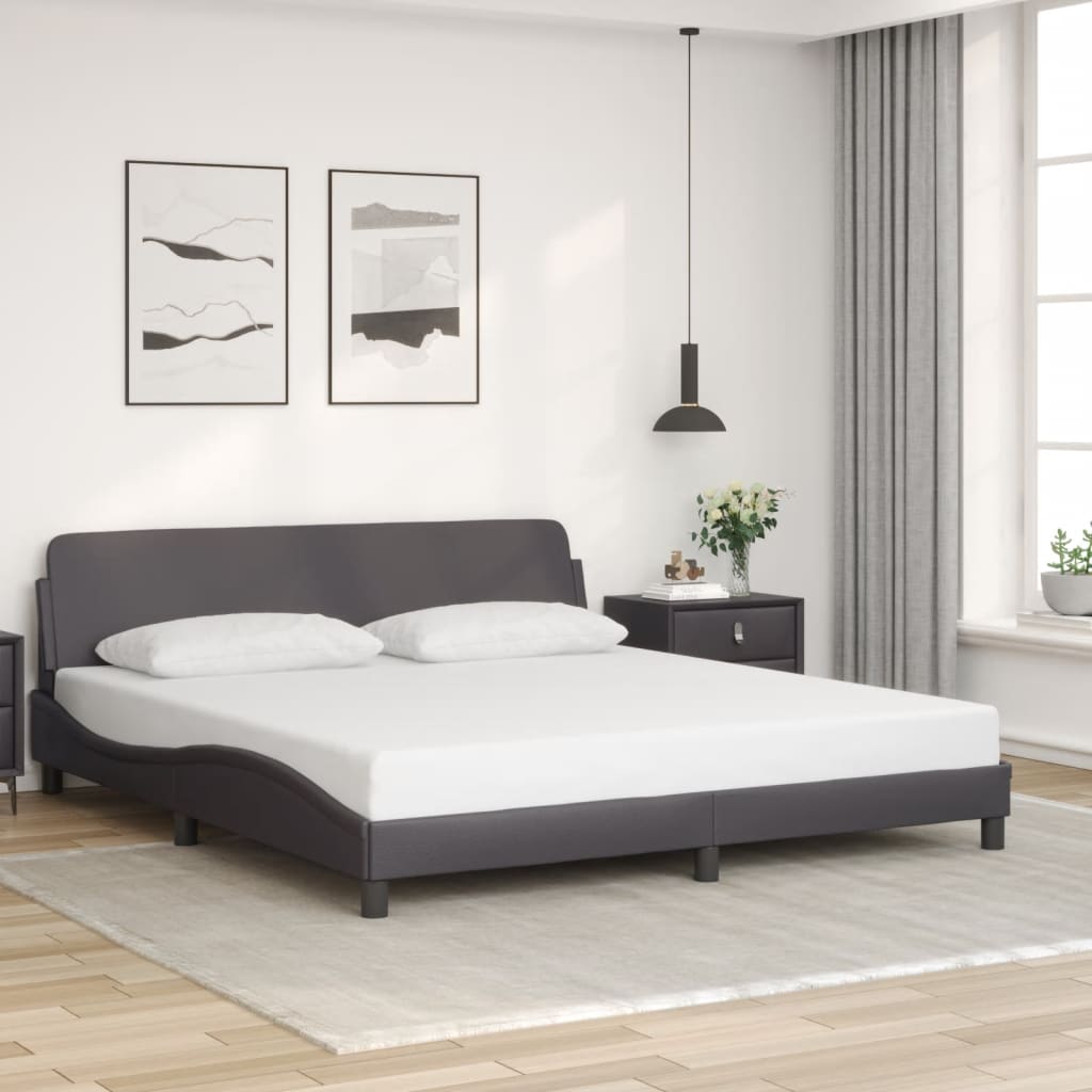Giroletto-Struttura Letto Dover Grigio 180x200 cm in Similpelle