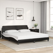 Giroletto-Struttura Letto Dover Nero e Bianco 180x200 cm in Similpelle