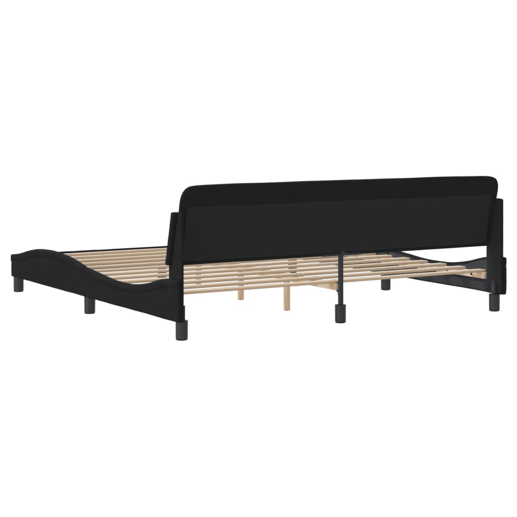 Giroletto-Struttura Letto Dover Nero 200x200 cm in Velluto