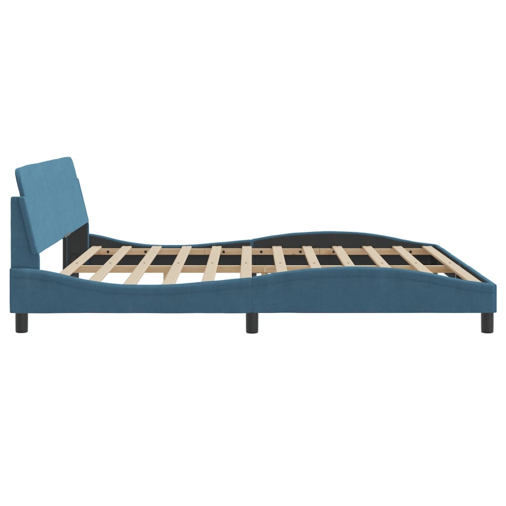 Giroletto-Struttura Letto Dover Blu 200x200 cm in Velluto