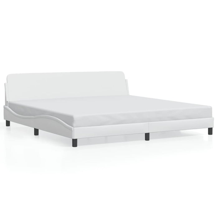 Giroletto-Struttura Letto Dover Bianco 200x200 cm in Similpelle