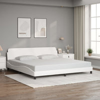 Giroletto-Struttura Letto Dover Bianco 200x200 cm in Similpelle
