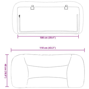 Cuscino Testiera Hvar Grigio Scuro 100 cm in Tessuto 374550