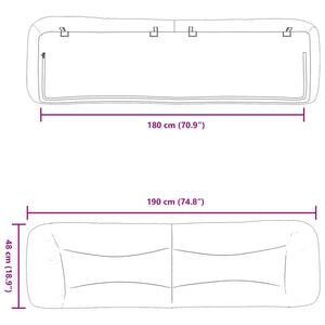 Cuscino Testiera Hvar Marrone 180 cm in Similpelle 374609