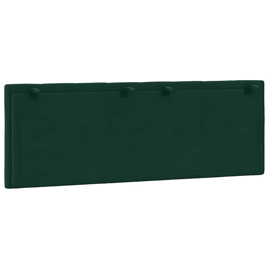 Cuscino Testiera-Cuscino per Testiera Hanko Verde Scuro 120 cm in Velluto