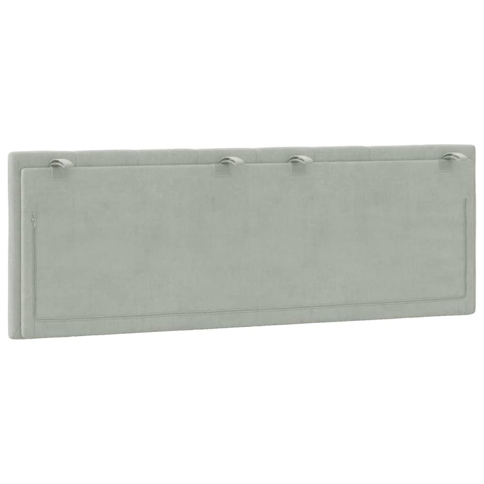 Cuscino Testiera-Cuscino per Testiera Hanko Grigio Chiaro 140 cm in Velluto