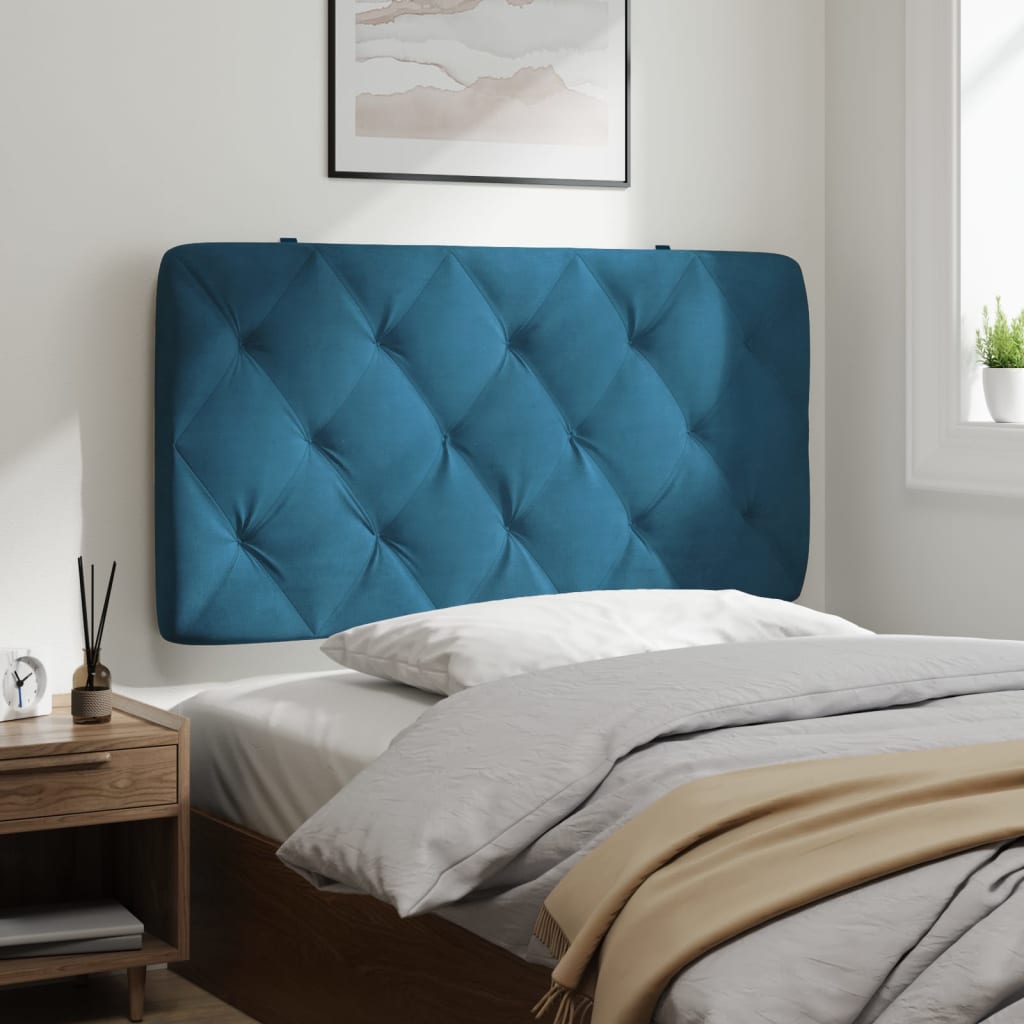 Cuscino Testiera Blu 100 cm in Velluto
