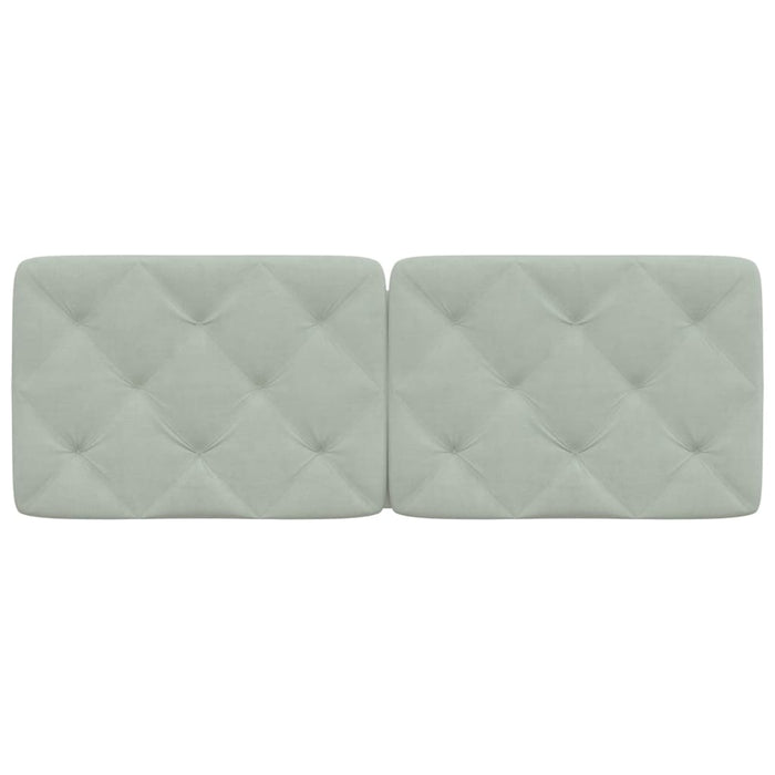 Cuscino Testiera-Cuscino per Testiera Grigio Chiaro 120 cm in Velluto