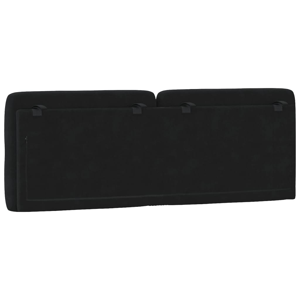 Cuscino Testiera-Cuscino per Testiera Nero 120 cm in Velluto