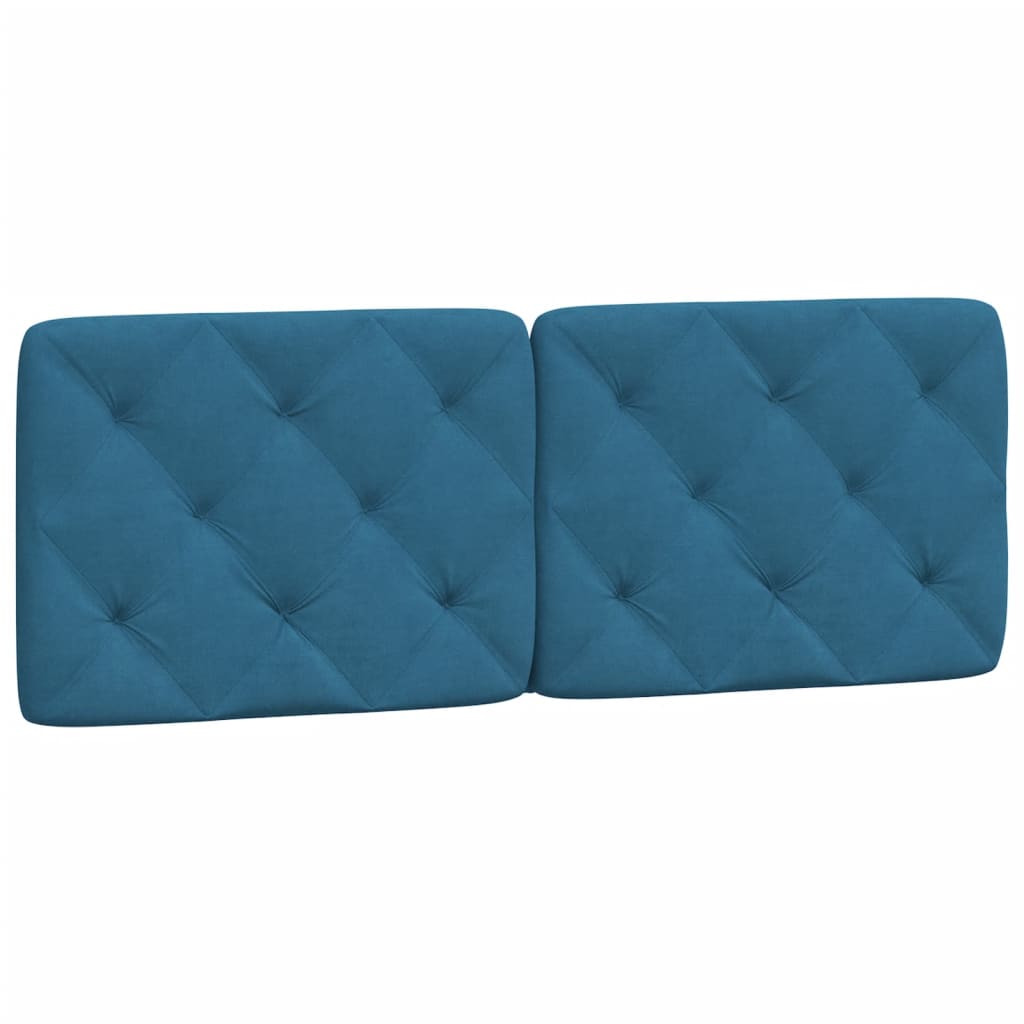 Cuscino Testiera Blu 120 cm in Velluto