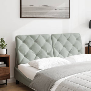 Cuscino Testiera-Cuscino per Testiera Grigio Chiaro 140 cm in Velluto