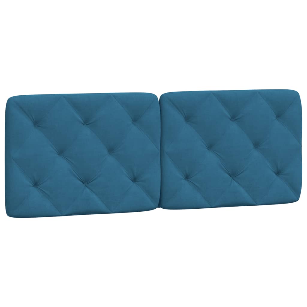 Cuscino Testiera Blu 140 cm in Velluto