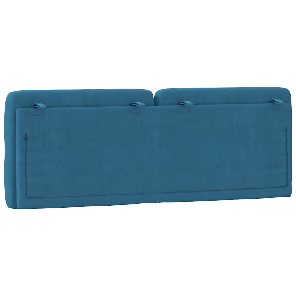 Cuscino Testiera Blu 140 cm in Velluto
