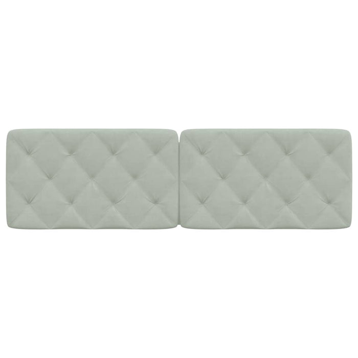 Cuscino Testiera-Cuscino per Testiera Grigio Chiaro 160 cm in Velluto