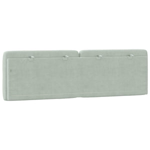 Cuscino Testiera-Cuscino per Testiera Grigio Chiaro 160 cm in Velluto