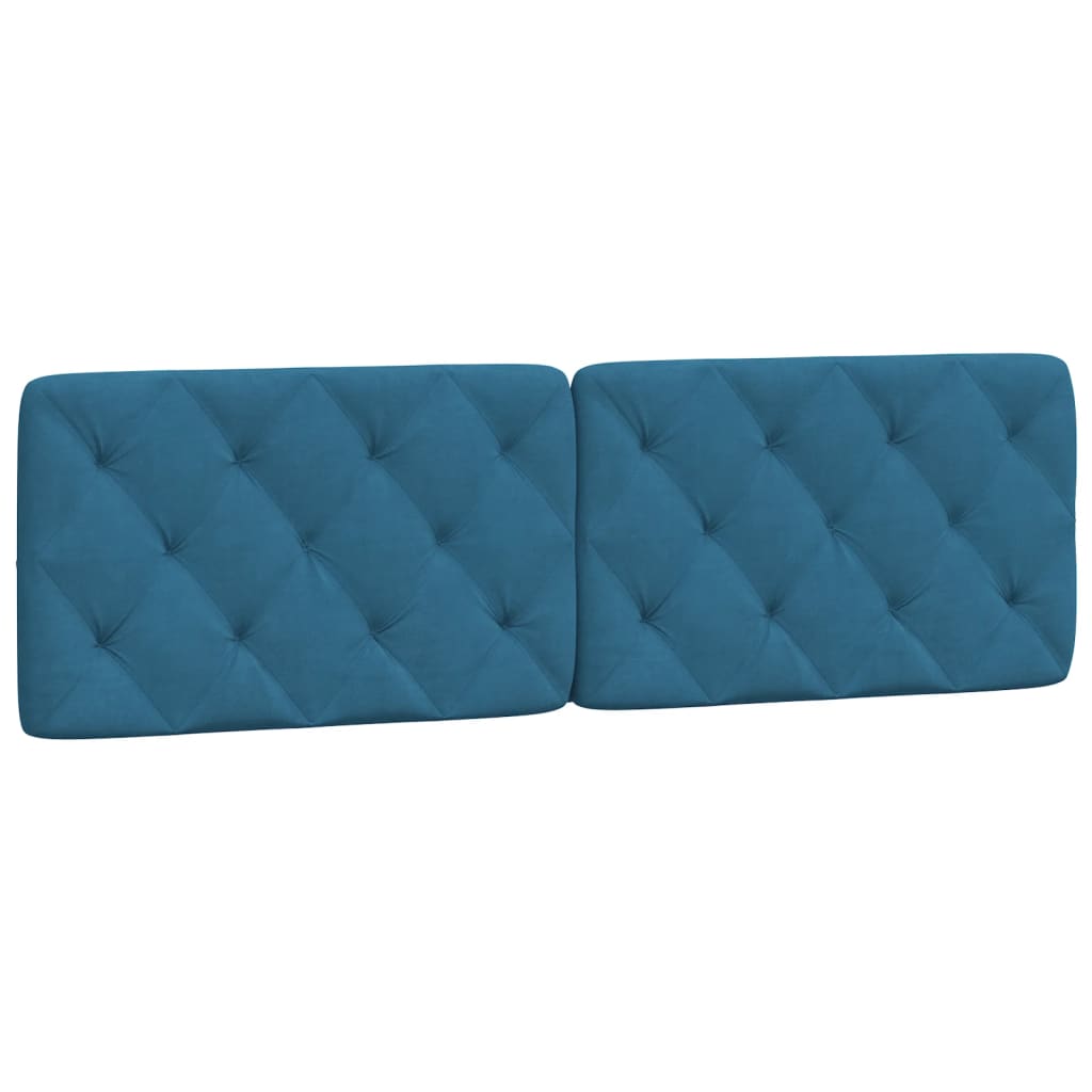 Cuscino Testiera Blu 160 cm in Velluto