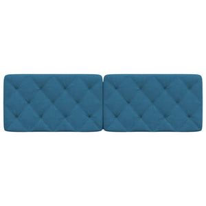 Cuscino Testiera-Cuscino per Testiera Blu 160 cm in Velluto