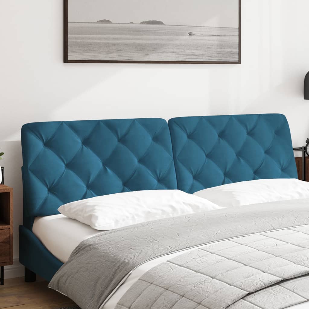vidaXL Cuscino Testiera Blu 180 cm in Velluto