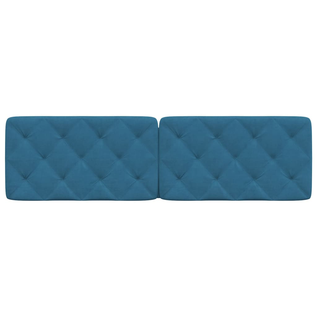vidaXL Cuscino Testiera Blu 180 cm in Velluto