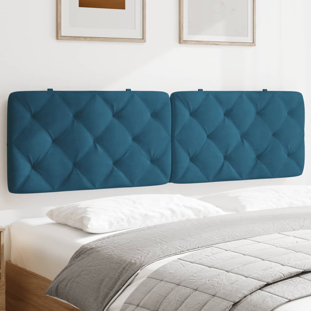 vidaXL Cuscino Testiera Blu 180 cm in Velluto