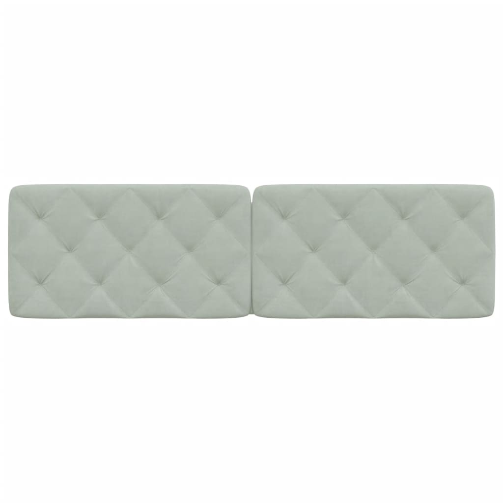 Cuscino Testiera-Cuscino per Testiera Grigio Chiaro 183 cm in Velluto