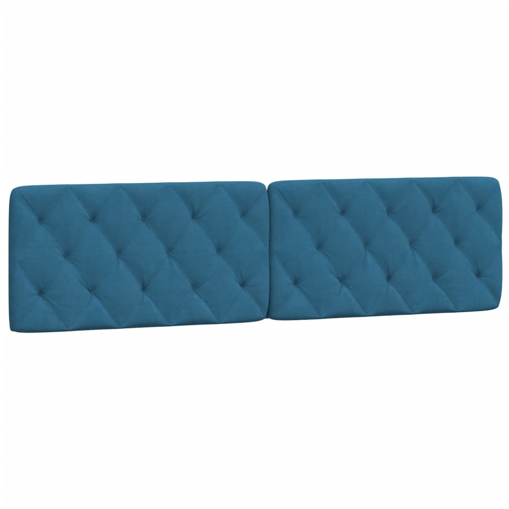 vidaXL Cuscino Testiera Blu 200 cm in Velluto