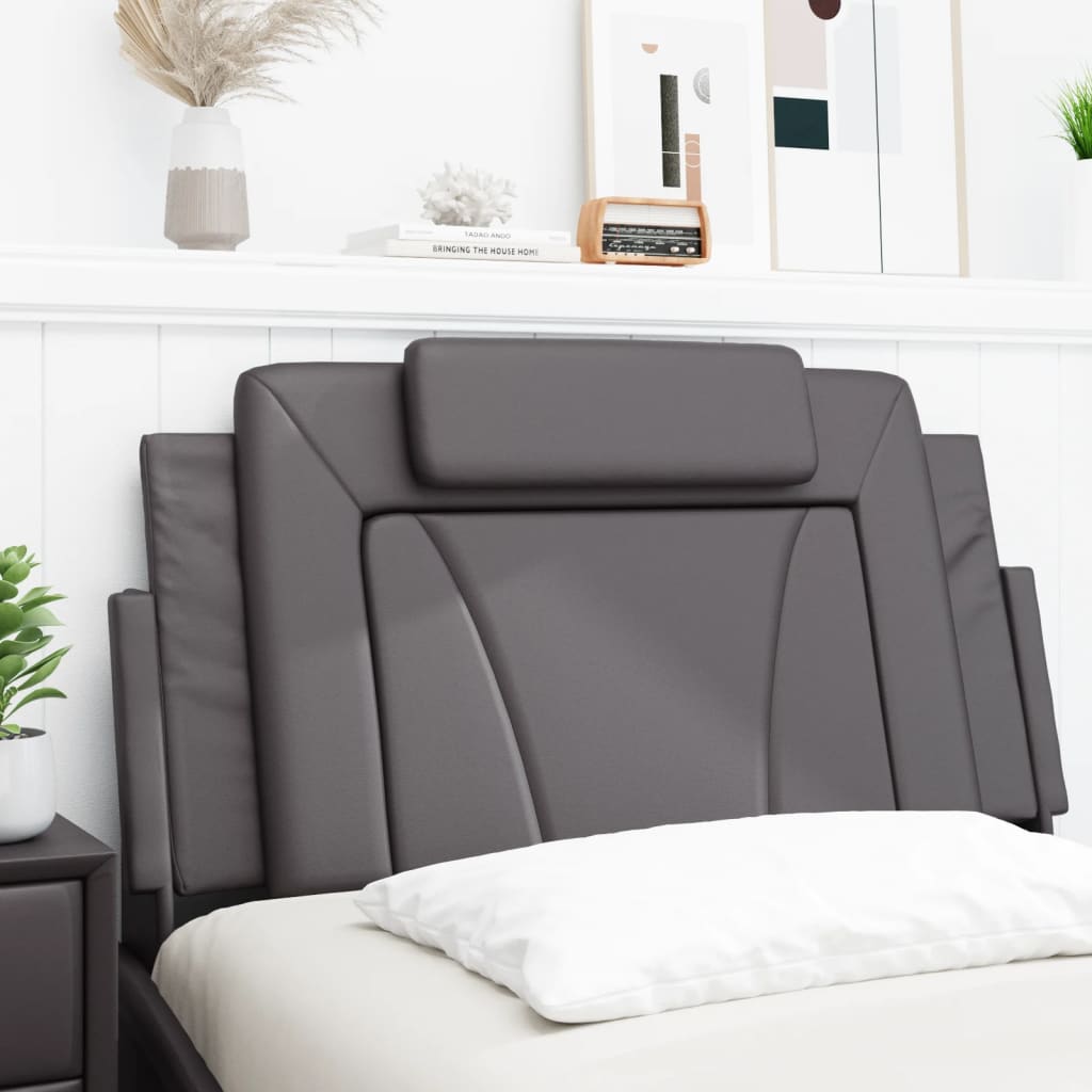 Cuscino Testiera-Cuscino per Testiera Viana Grigio 100 cm in Similpelle