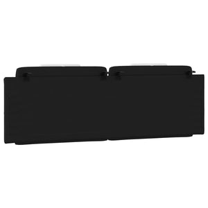 Cuscino Testiera-Cuscino per Testiera Viana Nero e Bianco 160 cm in Similpelle