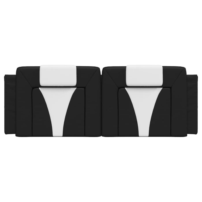 Cuscino Testiera-Cuscino per Testiera Viana Nero e Bianco 152 cm in Similpelle