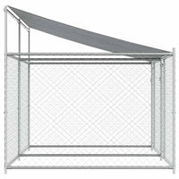 Gabbia Cani con Tetto e Porte Grigia 4x2x2 m in Acciaio Zincato 3209563