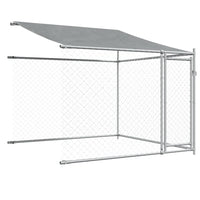 Gabbia Cani con Tetto e Porte Grigia 6x2x2 m in Acciaio Zincato 3209564