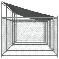 Gabbia per cani con tetto/porte 10 x 2 x 2 m acciaio zincato grigio 02_0041637