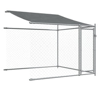 Gabbia per cani con tetto/porte 10 x 2 x 2 m acciaio zincato grigio 02_0041637