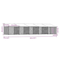 Gabbia Cani con Tetto e Porte Grigia 10x2x2 m Acciaio Zincato 3209566