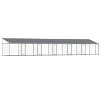 Gabbia per cani con tetto/porte 12 x 2 x 2 m acciaio zincato grigio 02_0041638