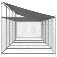 Gabbia Cani con Tetto e Porte Grigia 12x2x2 m Acciaio Zincato 3209567