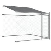 Gabbia per cani con tetto/porte 12 x 2 x 2 m acciaio zincato grigio 02_0041638
