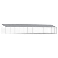 Gabbia Cani con Tetto e Porta Grigia 12x2x2 m Acciaio Zincato 3209572