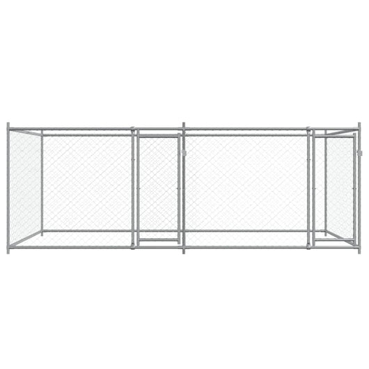Gabbia per cani con porte 4 x 2 x 1,5 m acciaio zincato grigio 02_0041624