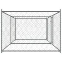 Gabbia per cani con porte 4 x 2 x 1,5 m acciaio zincato grigio 02_0041624