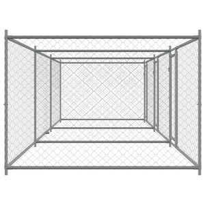 Gabbia per cani con porte 6 x 2 x 1,5 m acciaio zincato grigio 02_0041625