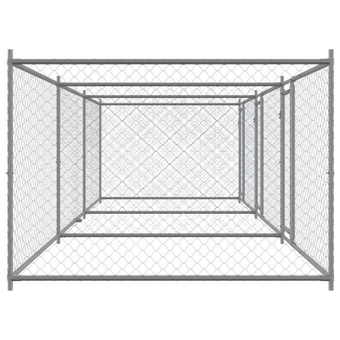 Gabbia per cani con porte 6 x 2 x 1,5 m acciaio zincato grigio 02_0041625