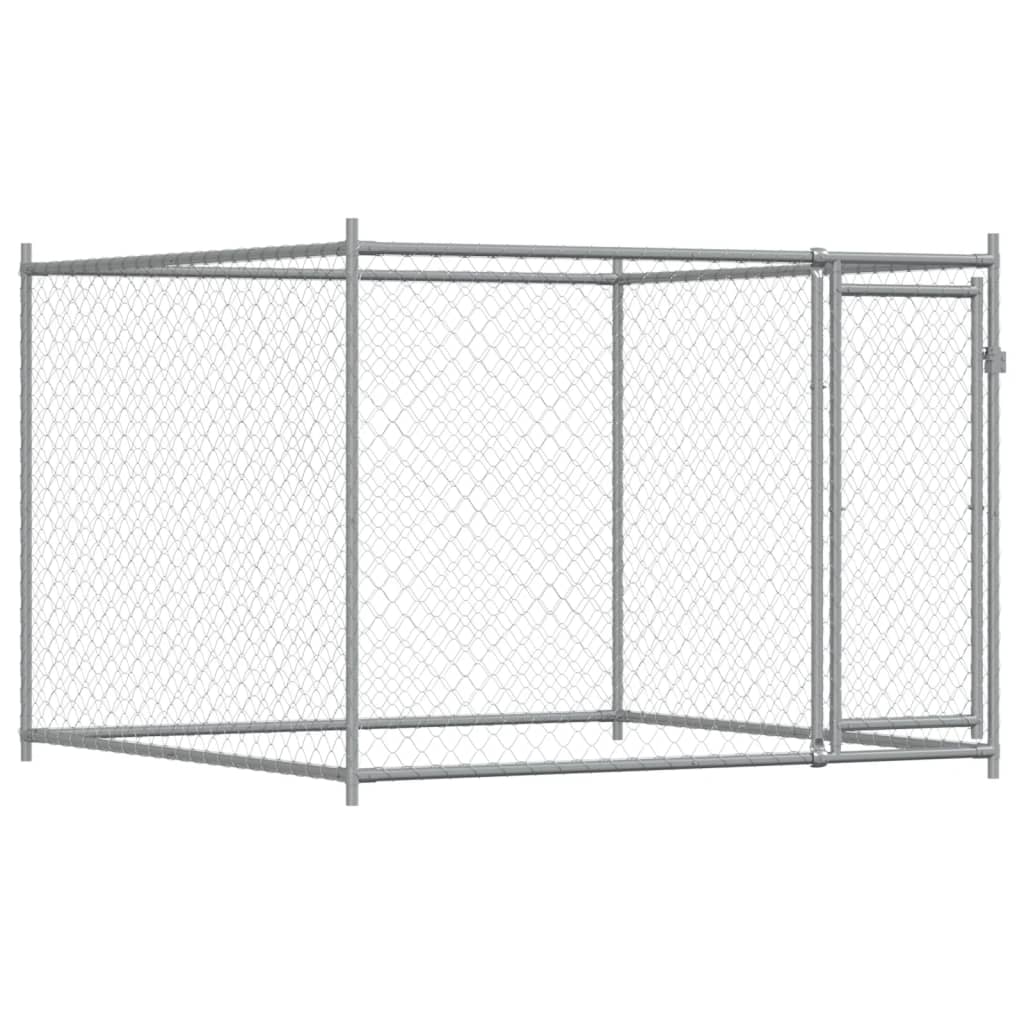 Gabbia per cani con porte 6 x 2 x 1,5 m acciaio zincato grigio 02_0041625