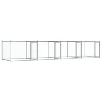 Gabbia per Cani con Porte Grigia 8x2x1,5 m in Acciaio Zincatocod mxl 110870