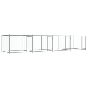 Gabbia per Cani con Porte Grigia 8x2x1,5 m in Acciaio Zincatocod mxl 110870