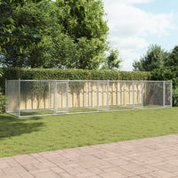 Gabbia per Cani con Porte Grigia 8x2x1,5 m in Acciaio Zincato 3209575