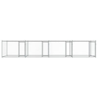 Gabbia per Cani con Porte Grigia 8x2x1,5 m in Acciaio Zincato 3209575