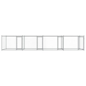 Gabbia per cani con porte 8 x 2 x 1,5 m acciaio zincato grigio 02_0041626