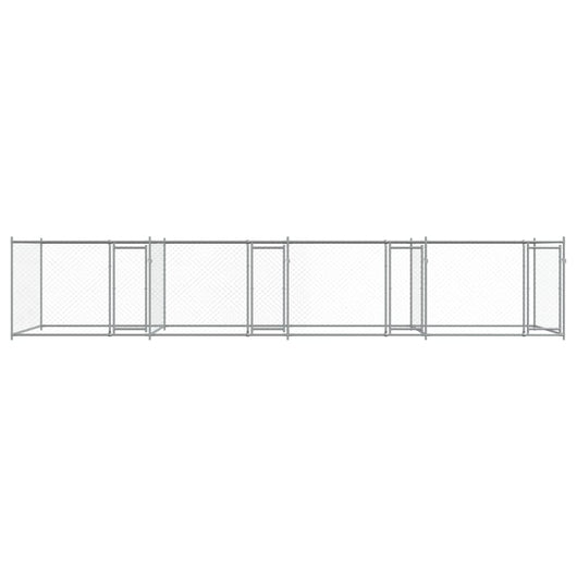 Gabbia per cani con porte 8 x 2 x 1,5 m acciaio zincato grigio 02_0041626